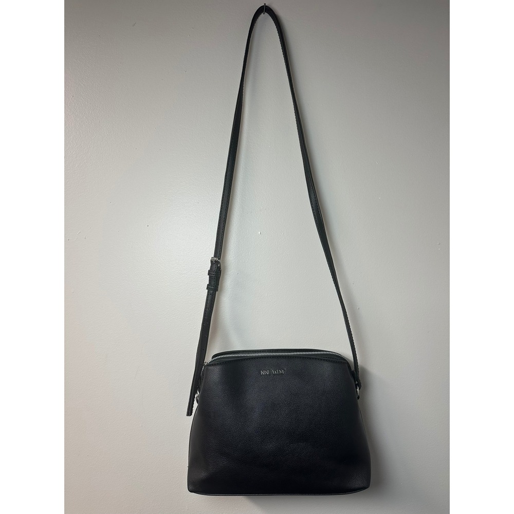 NWOT Nine West | Black Pebbled Faux Leather Triple Compartment Crossbody Purse